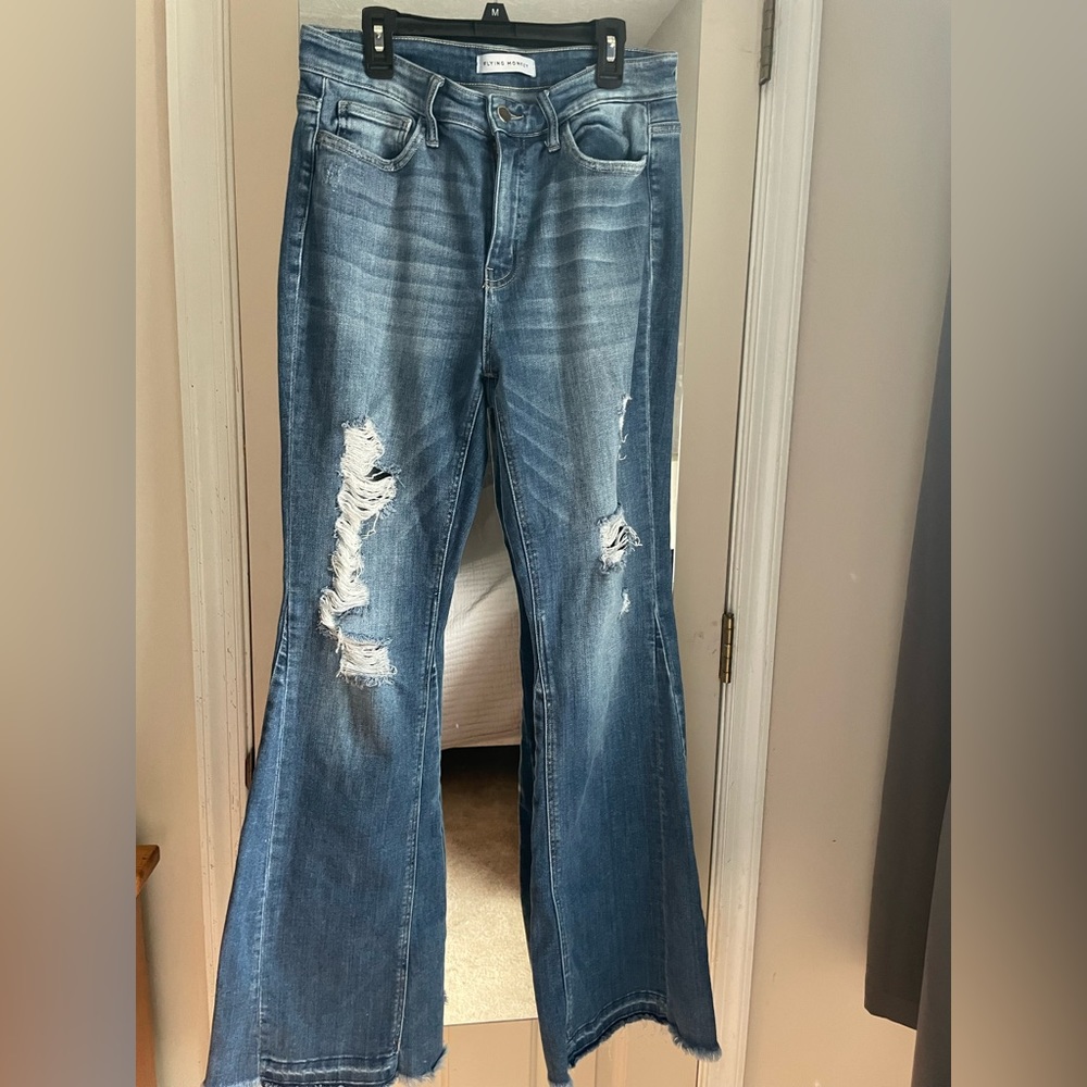 Flying monkey high rise flare jeans
